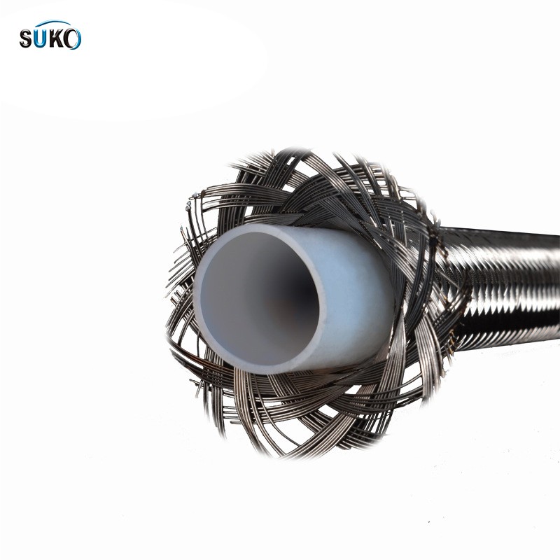 SuKo PTFE Teflon Stainless steel braided corrugated hose Pipe